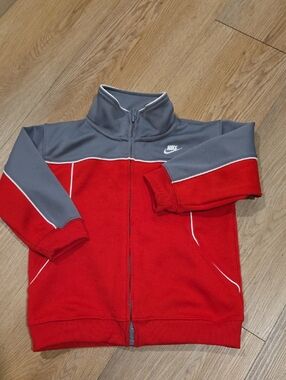 Nike Red and Gray Full-Zip Athletic Jacket